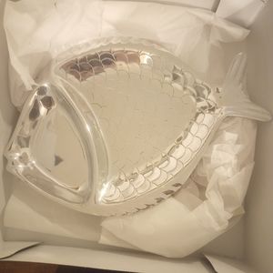 COPY - Beatriz Ball Silver Fish Platter OCEAN praia chil and dip